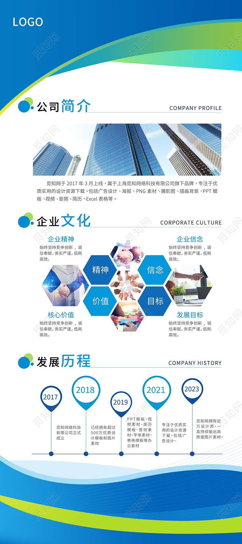 时尚大气企业文化简介宣传展架易拉宝