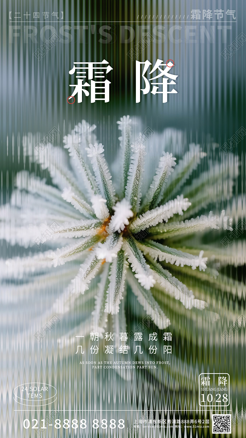 长虹玻璃霜降手机宣传海报