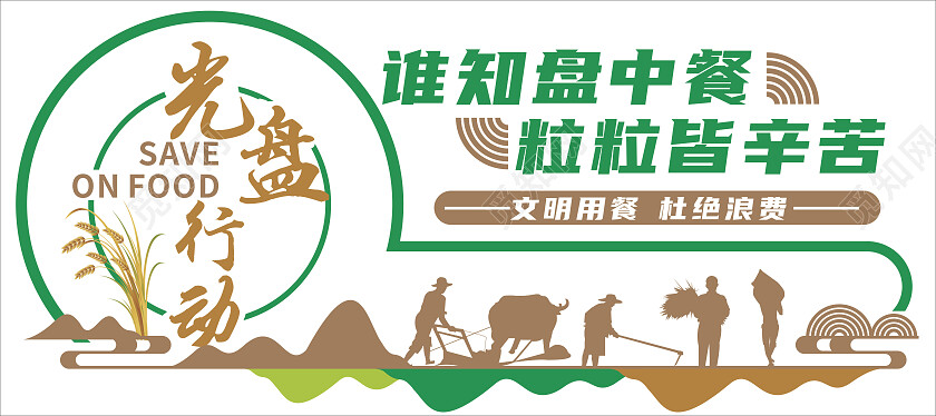 食堂文化食堂文化墙光盘行动食堂形象墙节约粮食美食
