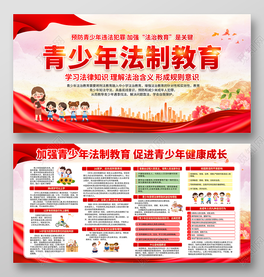 红色党建卡通儿童党建宣传栏党建党政党课