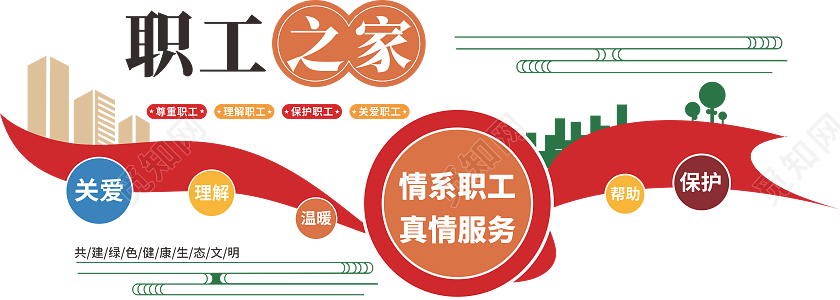 红色党建职工之家文化墙常规党建