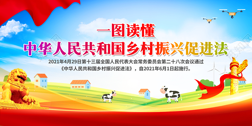 乡村振兴促进法宣传栏展板
