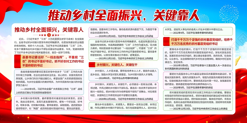 推动乡村全面振兴宣传栏