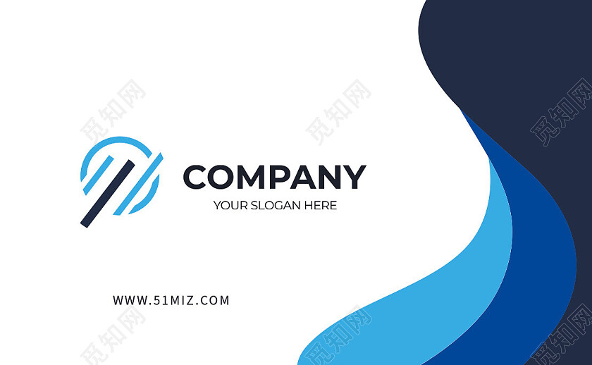 商务高档简洁大气企业蓝色名片名片设计