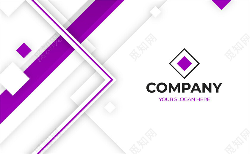 商务高档简洁大气企业紫色名片名片设计