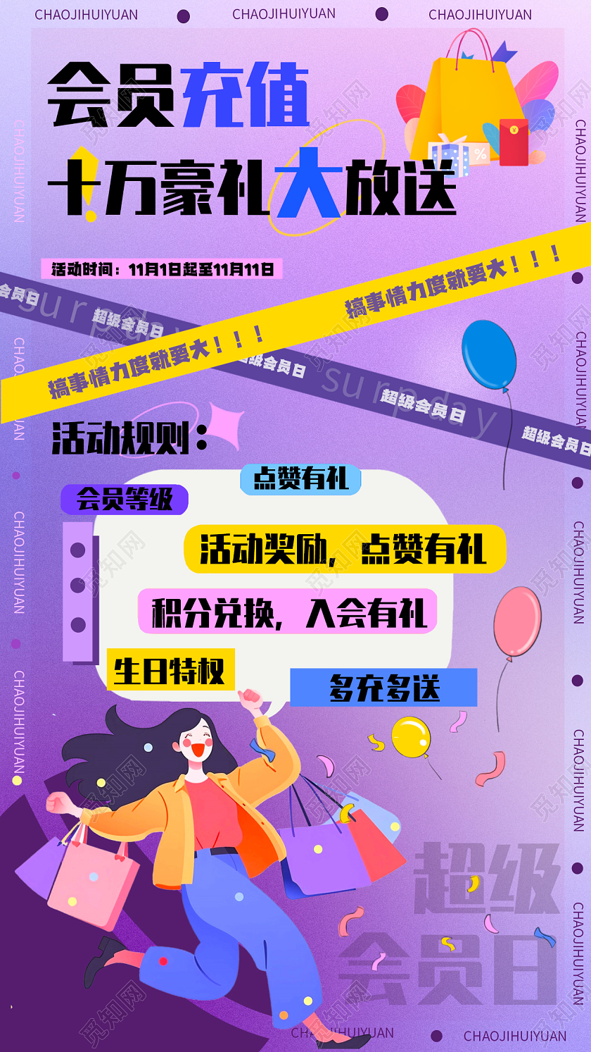 会员充值招聘长图