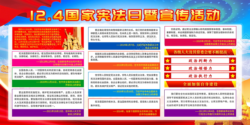 蓝色大气2023年国家宪法日宣传栏展板设计