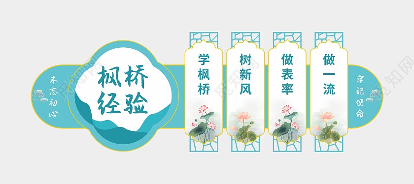 黄绿大气简约枫桥经验文化墙