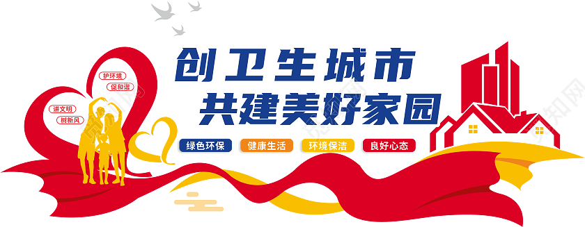 创文明城市卫生城市文化墙