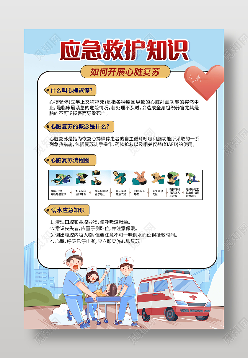 应急救护知识文案海报急救知识文案海报
