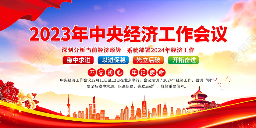 紫色风格2023年中央经济工作会议宣传栏中央经济工作会议宣传栏