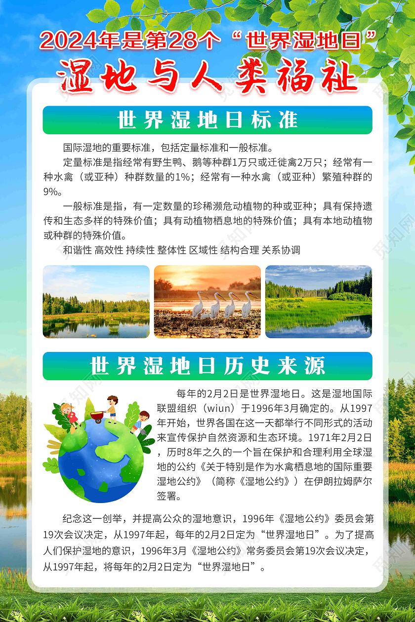 蓝色风景世界湿地日套图