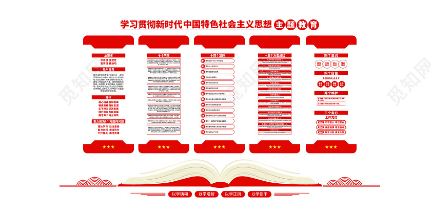 学习新时代中国特色社会主义思想党建文化墙