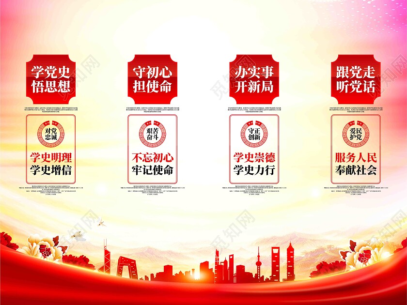 不忘初心牢记使命党建宣传挂画