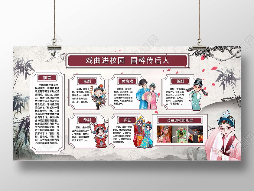 戏曲进校园双面宣传栏