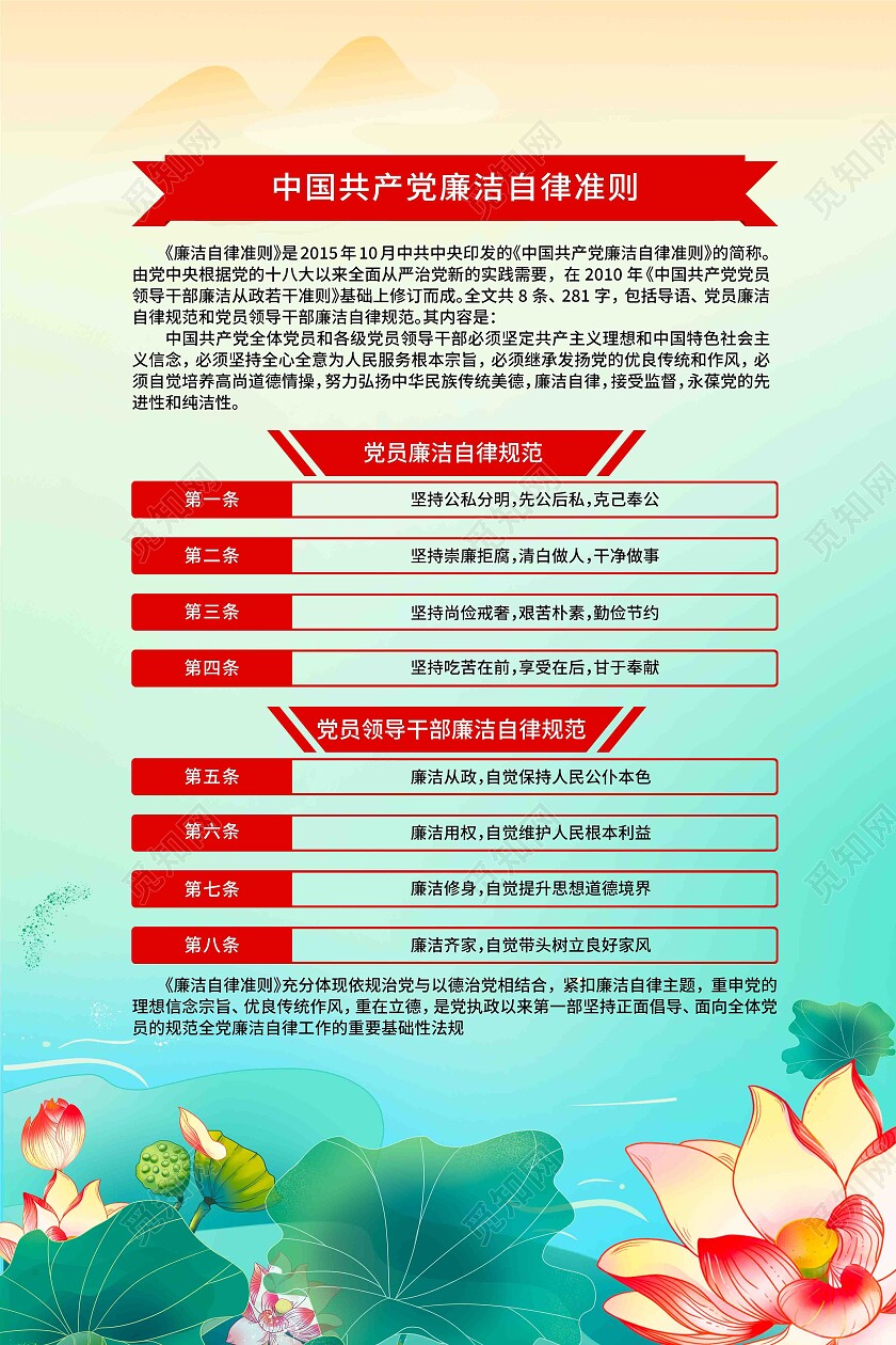 国潮廉洁文化廉政制度廉政党建展板套图