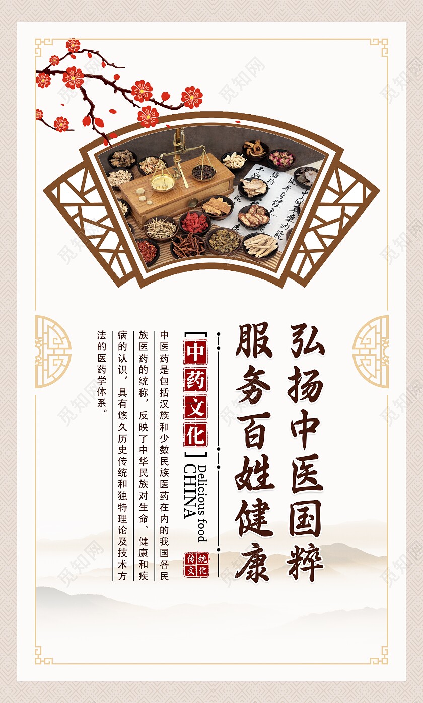 时尚大气中医药药材宣传套图