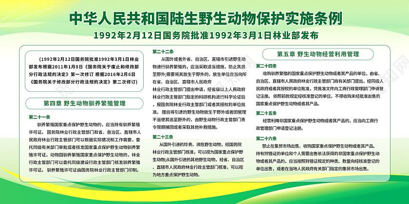 野生动物保护法宣传栏 保护野生动物宣传栏