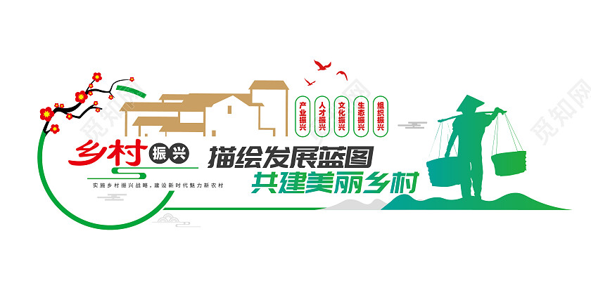 描绘发展新蓝图共建美丽乡村乡村振兴文化墙