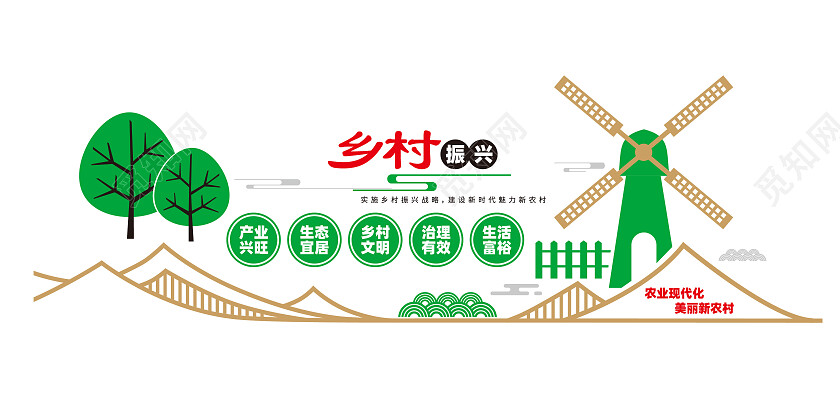 农业现代化建设新农村乡村振兴文化墙