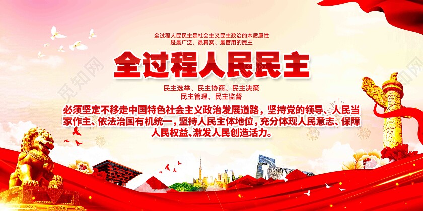 江山就是人民人民就是江山全过程人民民主党建展板