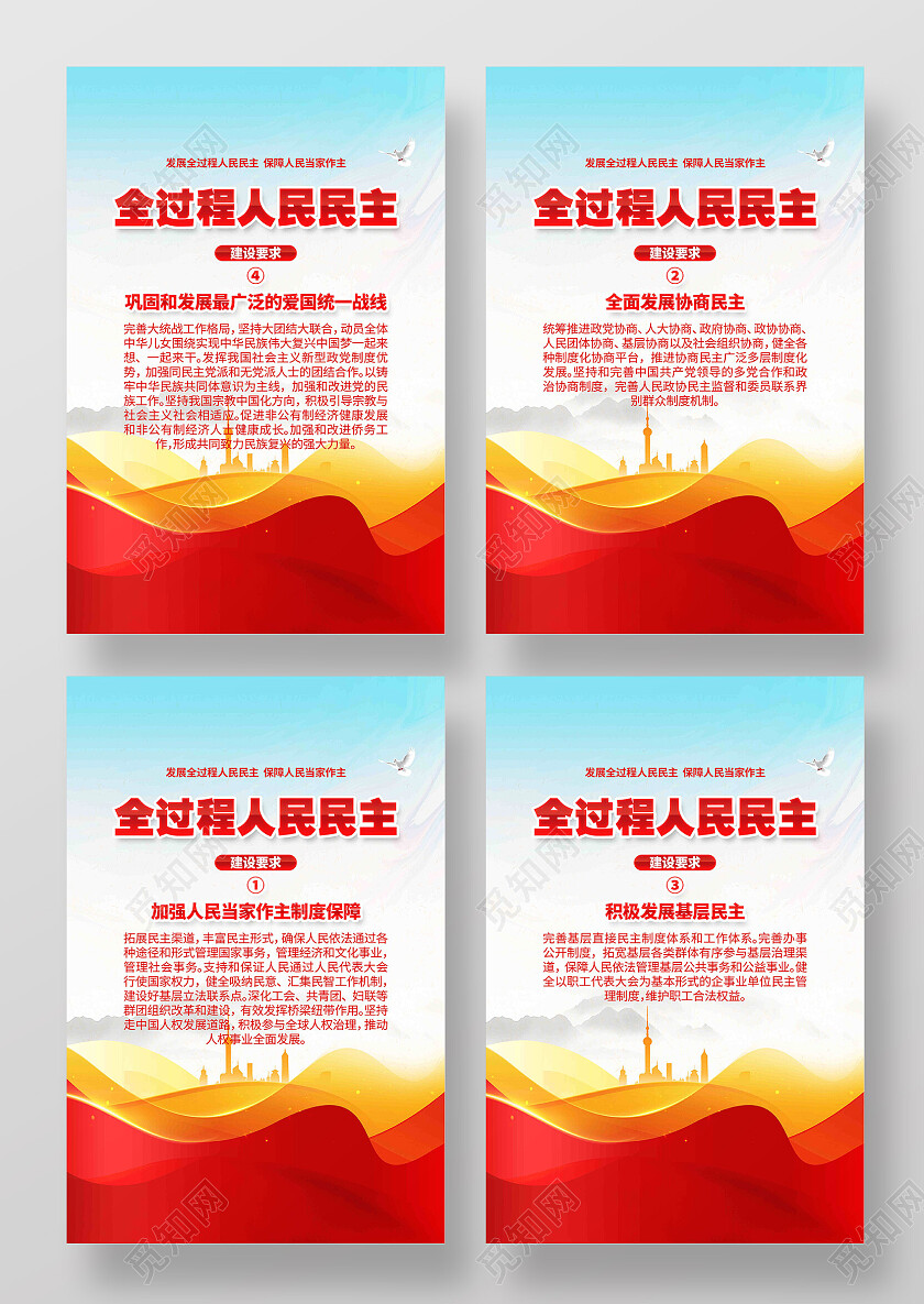 党的二十大全过程人民民主党建宣传展板套图