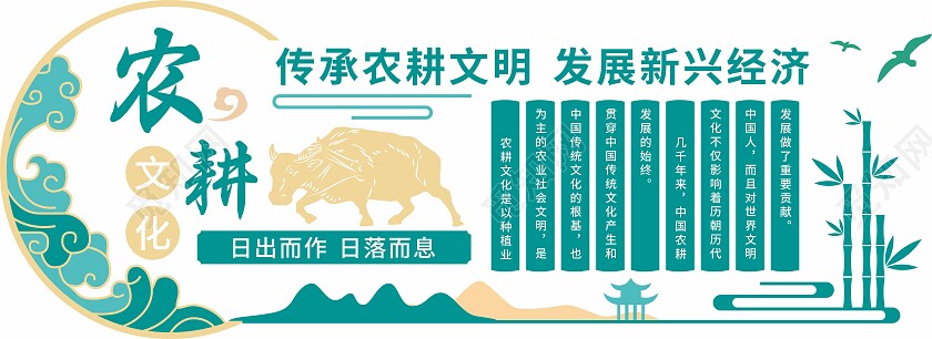 绿色农耕园中式文化墙