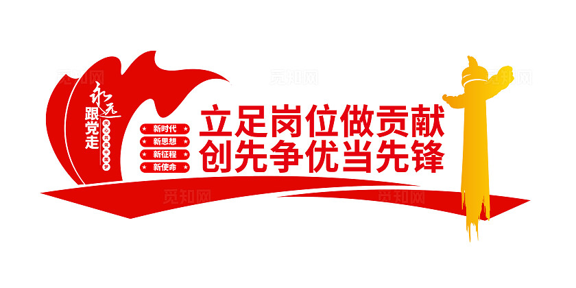 立足岗位做贡献创先争优当先锋党建文化墙