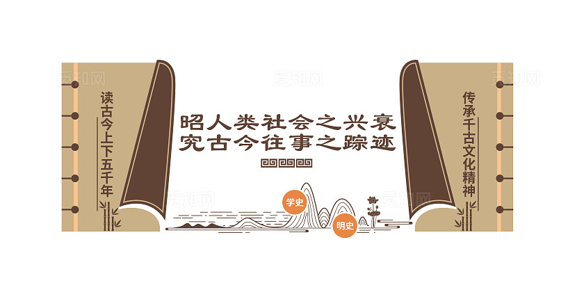 读古今上下五千年中国历史形象标语中国历史文化墙