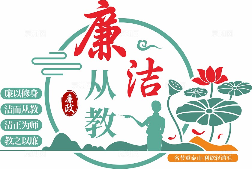 绿色廉洁从教学校清廉廉政文化墙