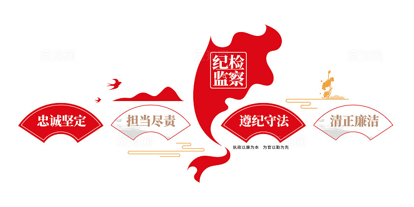 忠诚坚定担当尽责纪检监察干部廉政廉洁文化墙