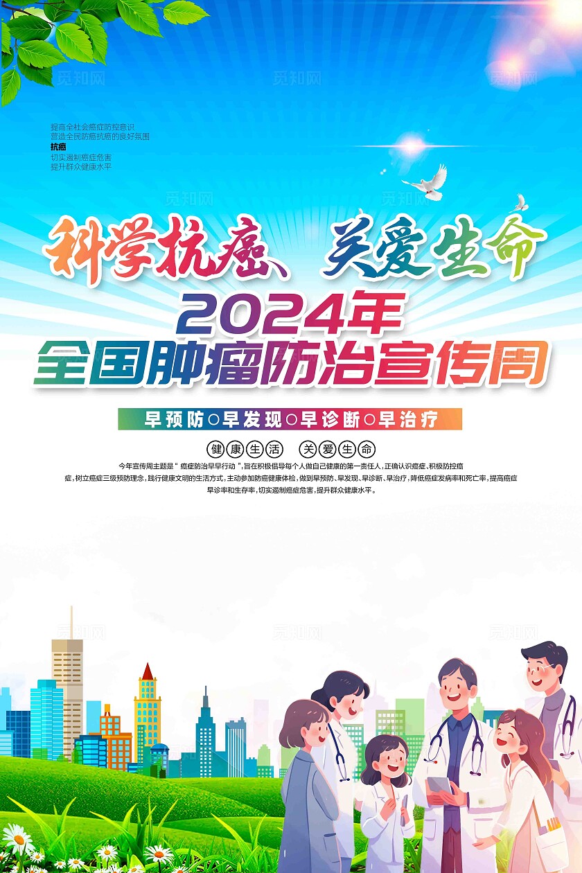 2024年全国肿瘤防治宣传周宣传海报挂画