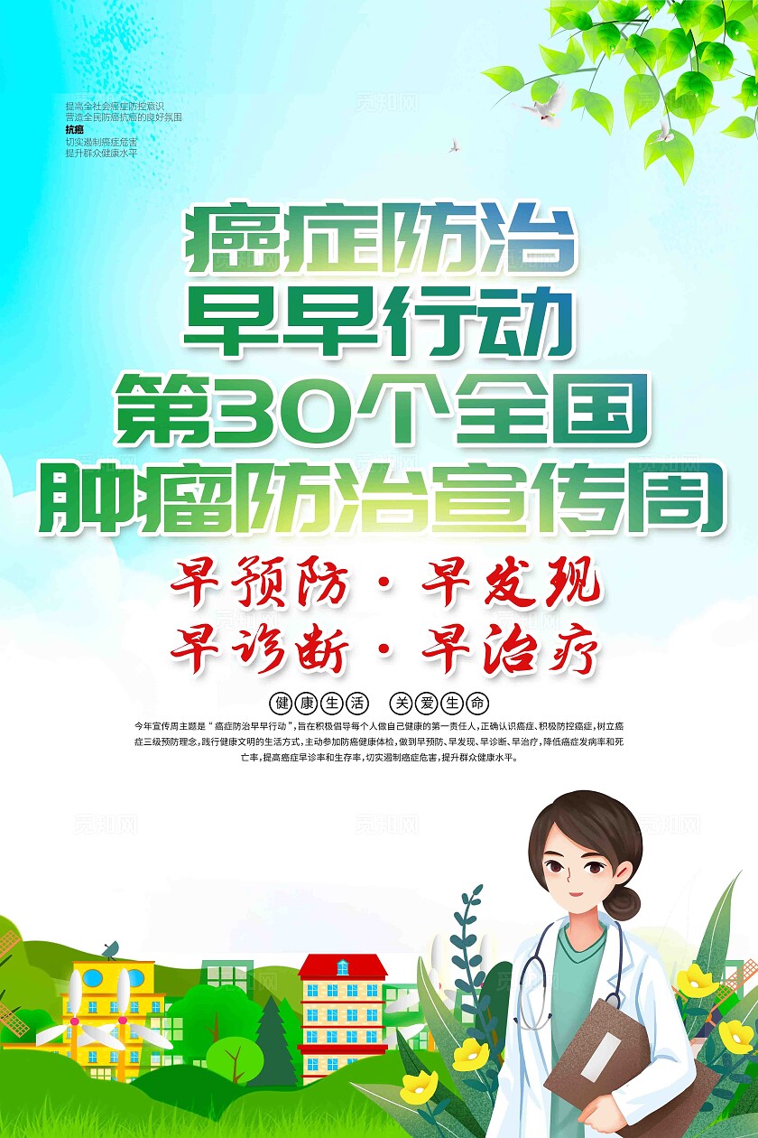 2024年第三十个全国肿瘤防治宣传周挂画