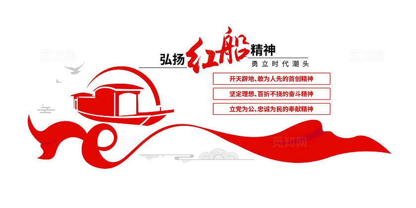 传承中国精神弘扬红船精神党建文化墙