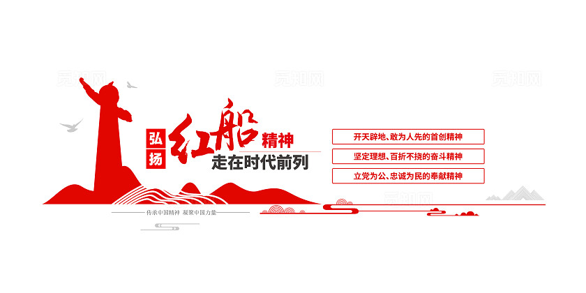 传承中国精神之红船精神党建文化墙