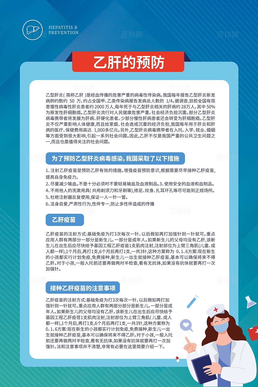 乙型肝炎乙肝的预防文案海报