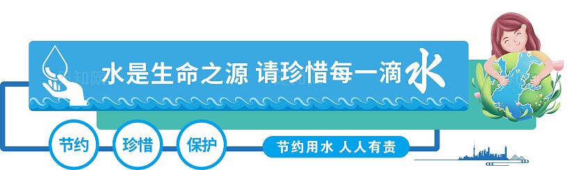蓝色厕所节约用水标语文化墙