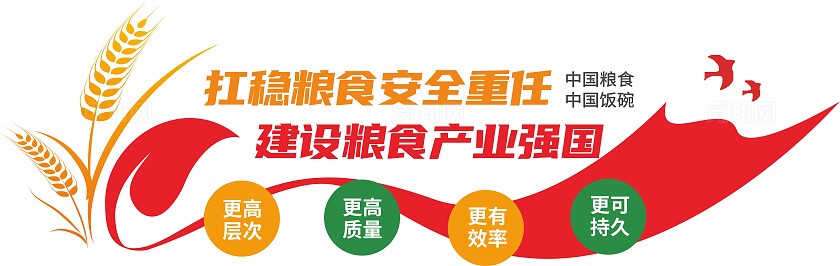 红色国家粮食安全文化墙