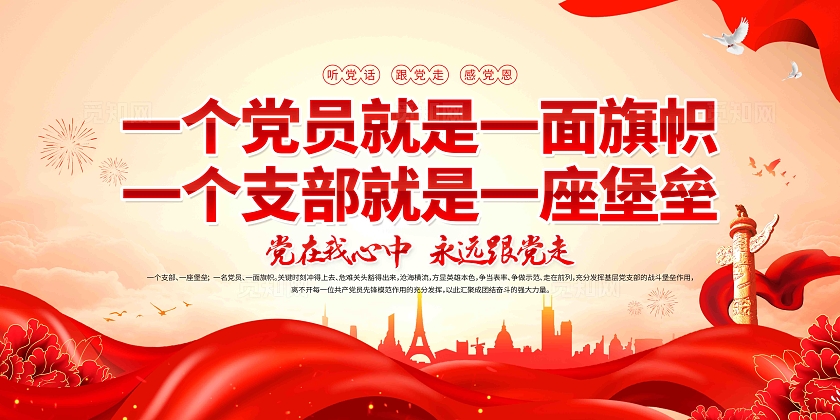 党员履诺葆先进支部践诺促发展党支部宣传党建展板
