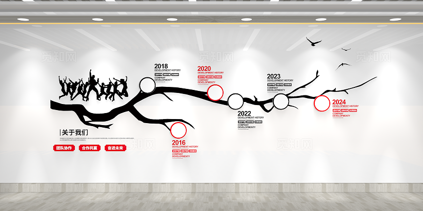 黑红简约大气企业发展历程公司发展历程企业文化墙