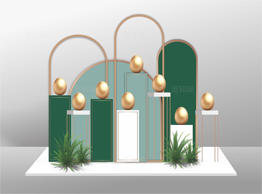 砸金蛋美陈金蛋展台礼品台砸金蛋