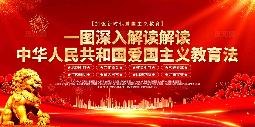 深入学习爱国主义教育法党建宣传栏展板