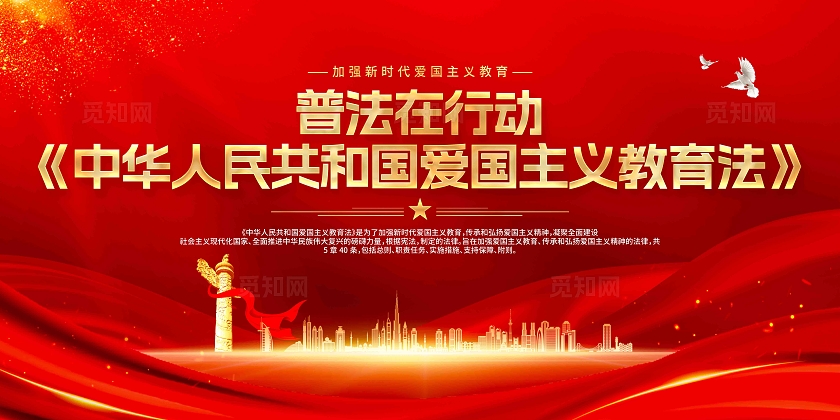 普法在行动学习爱国主义教育法党建宣传栏展板