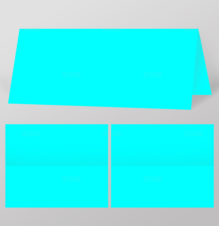 卡卷横板双面折页贺卡样机