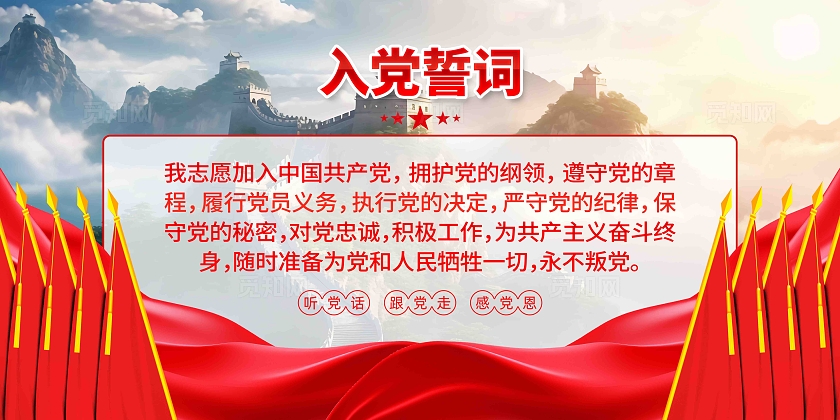 入党誓词党建宣传展板背景