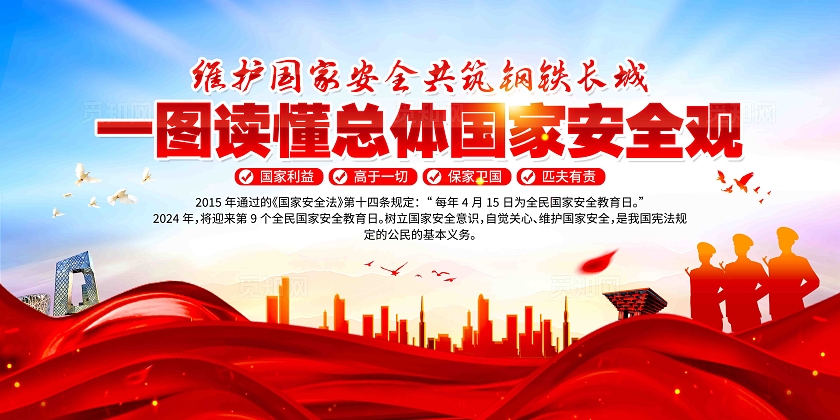 一图读懂总体国家安全观全民国家安全教育日展板