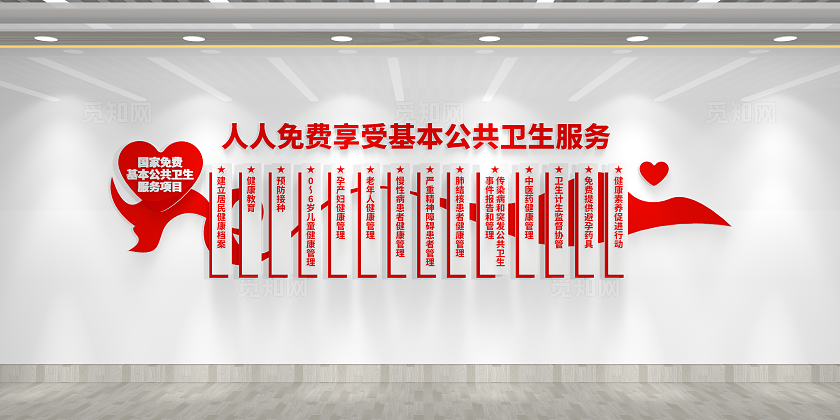 国家免费基本公共卫生服务项目文化墙全国爱国卫生月公共卫生文化墙