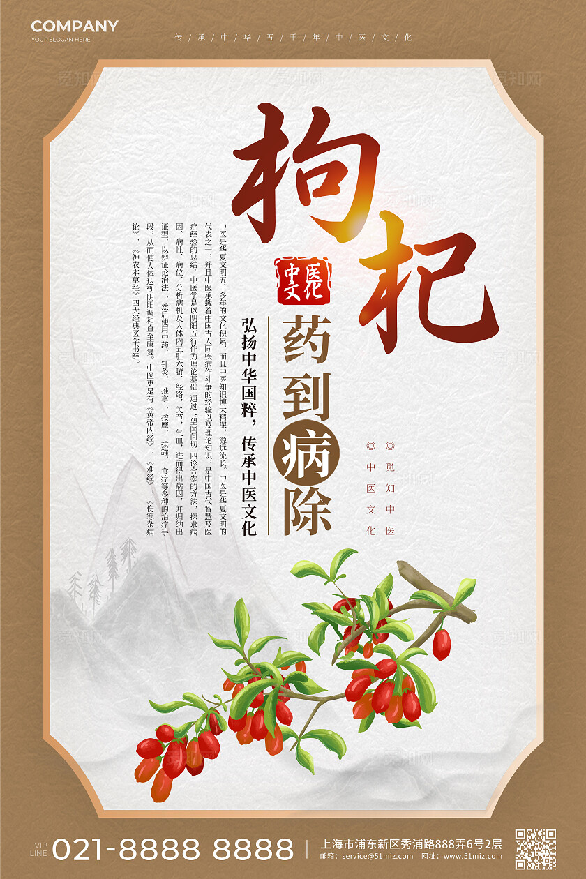 高档中医药中医药材宣传海报