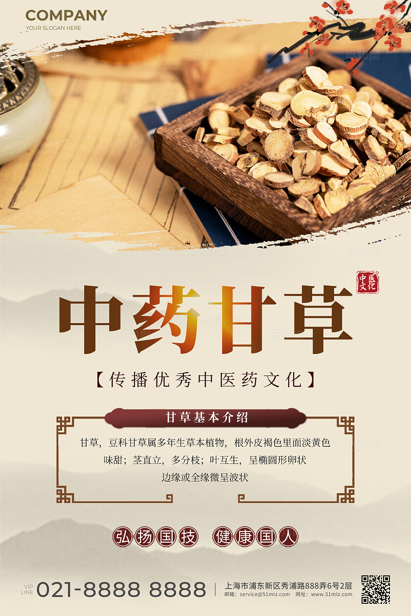 高端中医药药材宣传海报套图