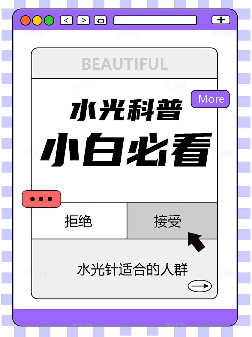 扁平简约2024美妆水光针科普简约系海报模板小红书封面